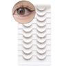 10 Pairs Brown False Eyelashes Clear Band Manga False Eyelashes Japanese Anime Cosplay Brown Eyelashes Asian False Eyelashes Natural Look Like Individ