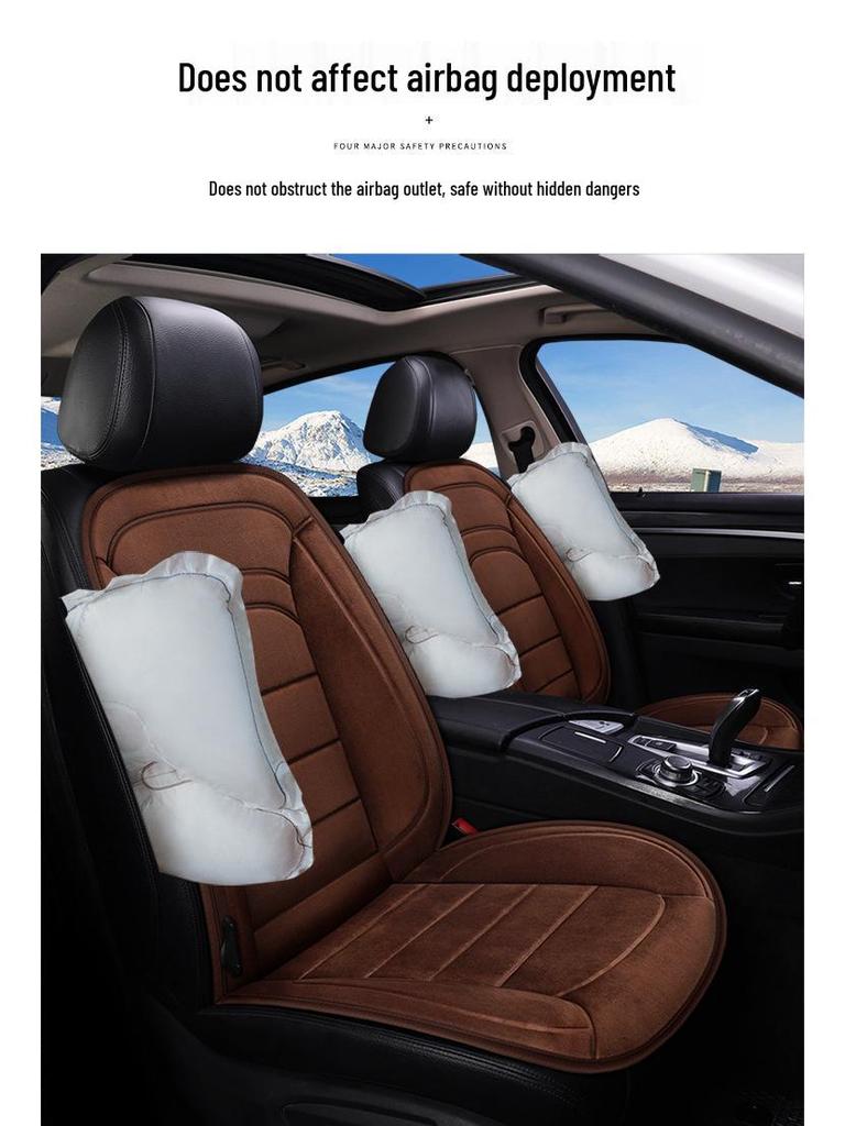 Подогреваемая умная подушка для автомобильного сиденья 12В/24В, Имитация кашемира для четырех сезонов