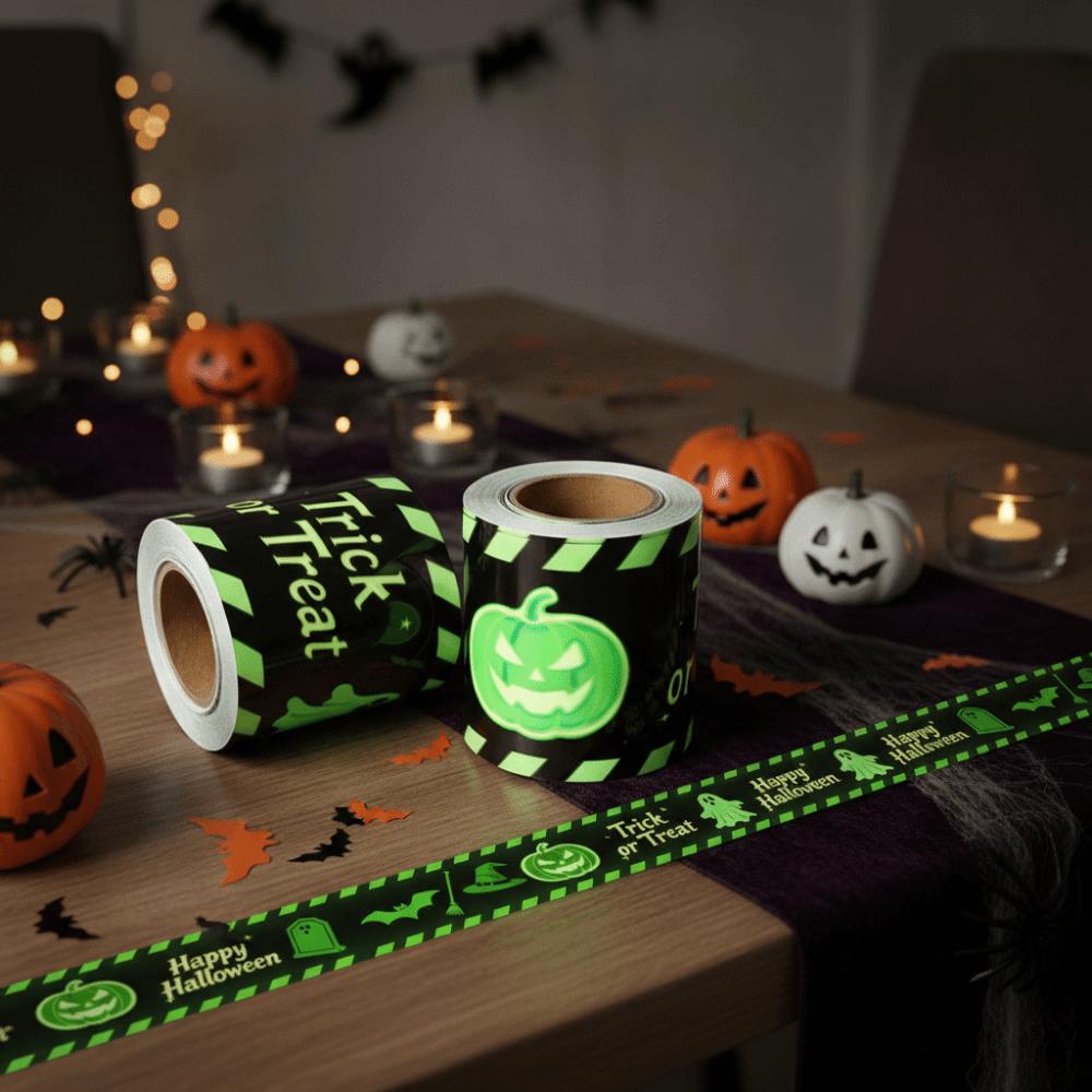 Plastic Halloween Warning Line Prop Fluorescence Halloween-themed Stickers Hallway
