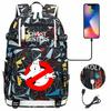 Ghostbusters Print USB Charging Backpack for Teens Students Casual Travel Outdoor Daypack