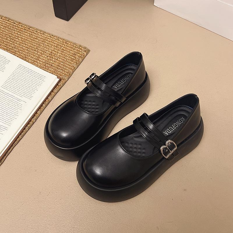 Ретро универсальные туфли Мэри Джейн для девочки весна 2025 новая платформа французский сказочный стиль стиль колледжа маленькие кожаные туфли тренд