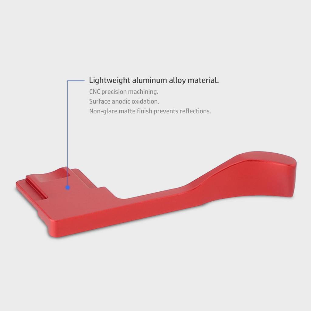 Haoge Metal Thumb Up Sony A7CII Alpha Camera Accessories Red Hot Shoe Rest Hand Grip 7CR, 7CII, ILCE-7CII, THB-A7CII-R