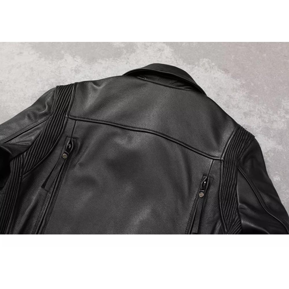 Китайский размер мотоциклетная куртка из натуральной воловьей кожи мужская тонкая куртка из телячьей кожи ретро куртка мужская байкерская одежда для езды на мотоцикле