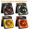 Solar Outdoor Camping Fan with LED Light 5200mAh Solar Portable Electric Fan 4 Wind Speeds Solar Cordless Tent Fan for Emergency