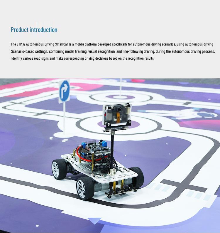 Автономный автомобиль STM32 AI Vision с полноприводным шасси и электрической системой K210