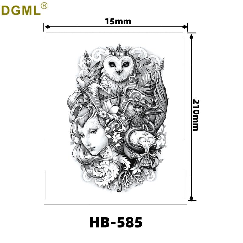 Kirin Lion Fox Totem Flower Tattoo Sticker – Waterproof & Customizable Realistic Design