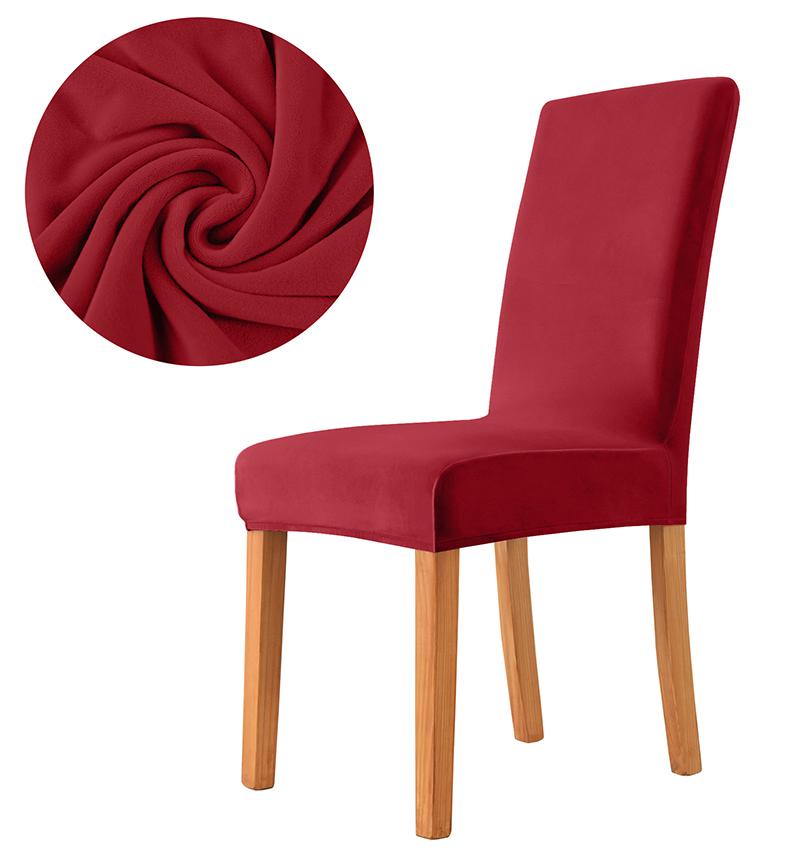Velvet Plush Chair Cover Red