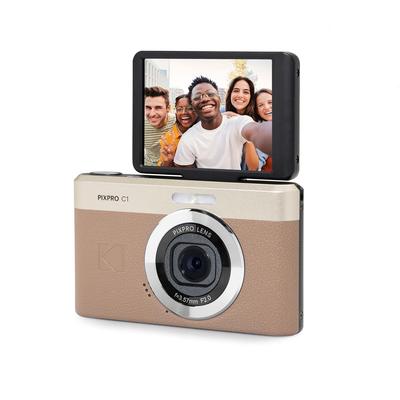 KODAK Pixpro C1 суперкомпактная цифровая камера 13 МП BSI CMOS 4-кратный зум 2,8-дюймовый ЖК-экран светодиодная вспышкакоричневый