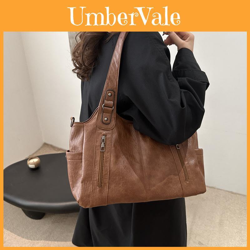 Vintage Tote Bag Big Size With Durable Material And Top Zipper For Office And Casual