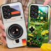 Серебристая игровая консоль для Samsung Galaxy S 8 9 10 20 Plus 21 FE 22 23 24 Ultra S7 Edge Черный чехол для телефона из закаленного стекла Жесткий чехол