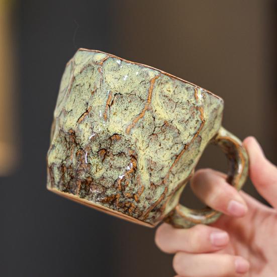 Керамическая кофейная кружка 270 мл Большая чайная чашка Новинка Минеральная форма Декоративный тамблер Уникальный домашний декор Подарок для любителей кофе