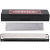 24 Hole Harmonica Stainless Steel C Key for Adults Students Beginners Musical Instrument