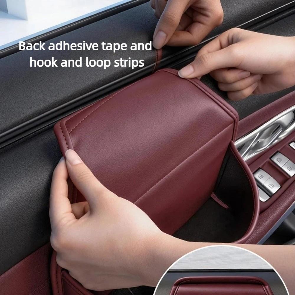 PU Leather Car Window Armrest Storage Box Multifunctional Vehicle Side Door Organizer Camping