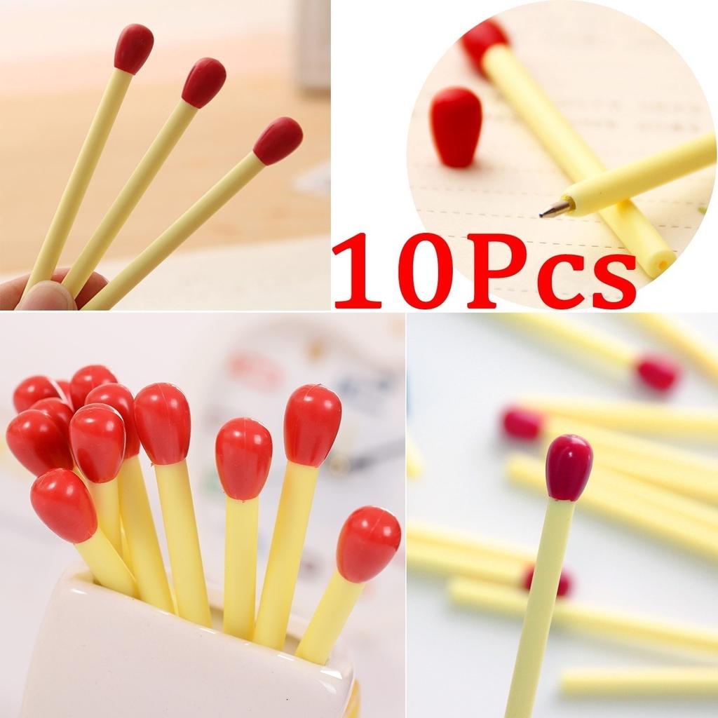 Practical 10 PCS/set Funny Matches Shaped Ballpoint Pens Creative Ballpoint Pens Student School Study Education Supplies