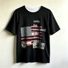 Vintage American Flag Graphic Tshirt White Inner Collar Casual Streetwear Tee Available In Black White For Daily Wear