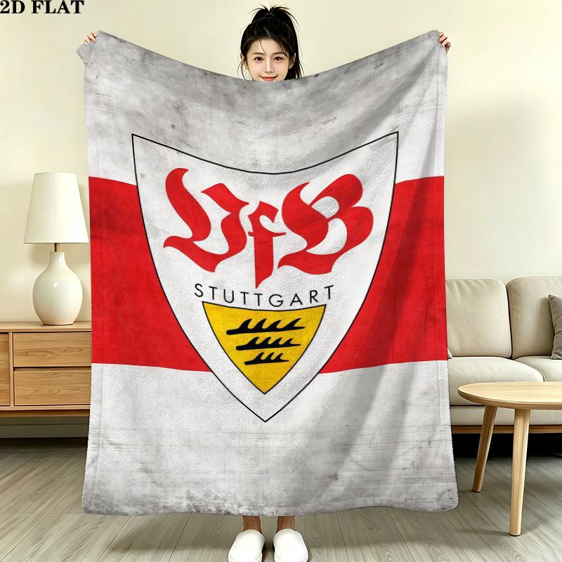 Vfb Stuttgart Print Flannel Blanket, High quality Comfortable for All Seasons, Home Decor, Warmth and Comfort, Perfect for Christmas Gifts