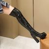 Women's High-heeled Boots, Sexy European and American Style Waterproof Platform, Thin-heeled Large-size Knee Boots.