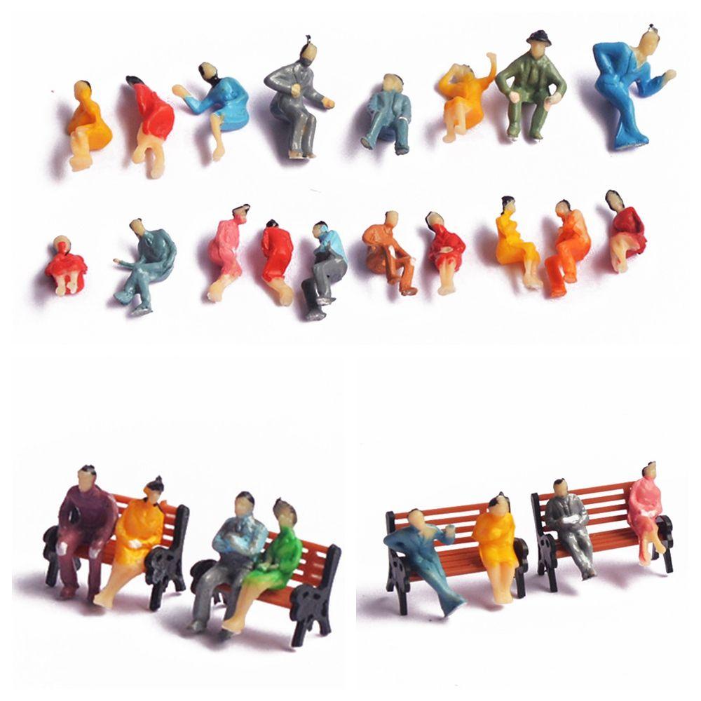 Sand Table Scene Railway Sitting Passengers Miniatures People Figures Seated Painted Model