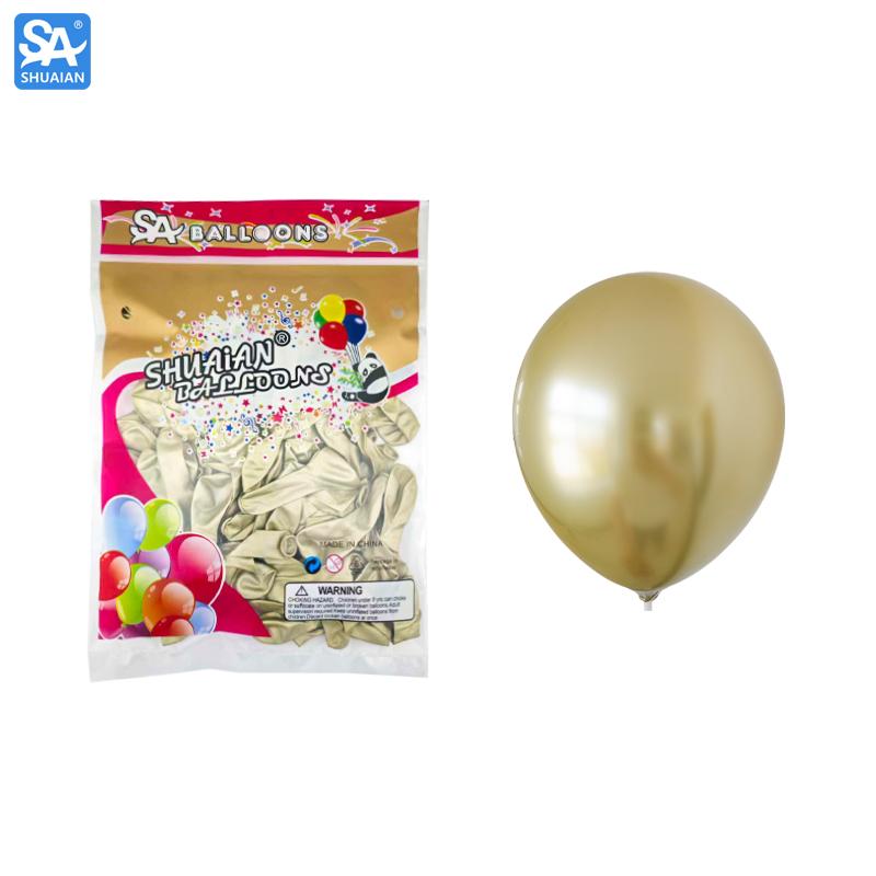 High Quality 12inch Pink Metallic Latex Balloons with Text and Patterns for Wedding Birthday Party Decoration