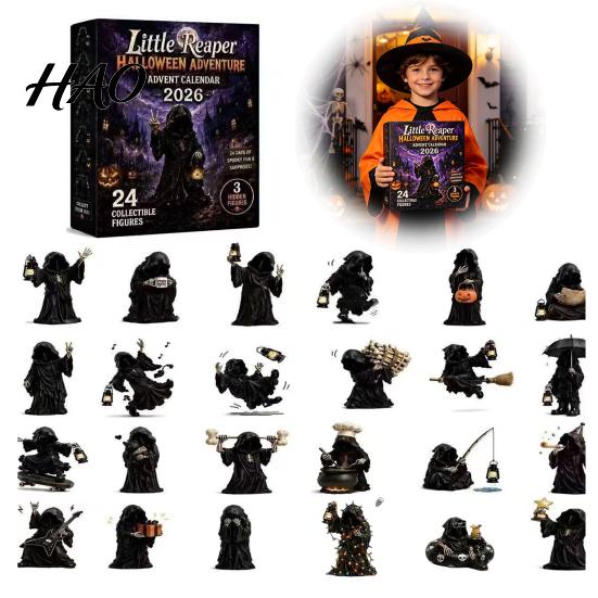 Surprise Toy Grim Reaper Advent Calendar 2026, 24 Days Halloween Countdown with Collectible Gift Figures, Spooky Mini Acrylic Robed Doll Figurines for