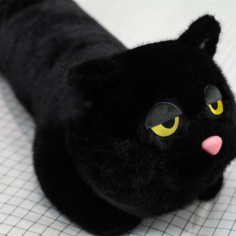 70cm Kawaii Black Cat Plush Toy Doll Cute Big Cuddly Pillow Cushion Ins Black Cat Plush Toy Doll For Boy Girl Brithday Gifts