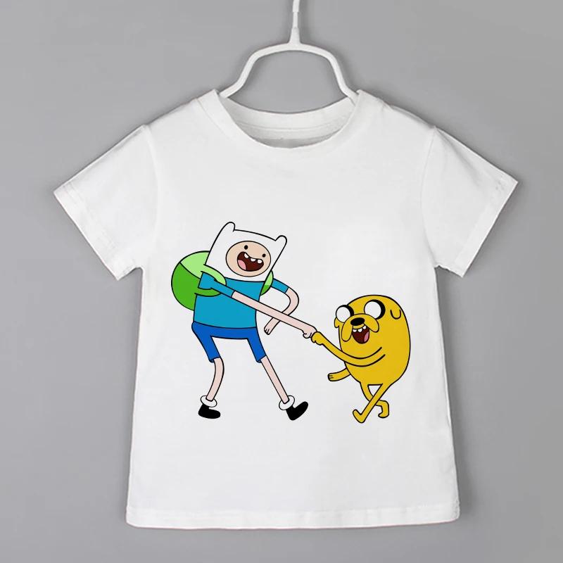 Cartoon Print Kids T-shirt Kids Anime Time Treasure Adventure Summer Funny Tees Boys/Girls Tops Baby Casual Children Clothing