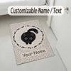 Black Cat Music Theme Soft Crystal Velvet Rug Custom Name & Text Print Non Slip Floor Rug for Bedroom Living Room