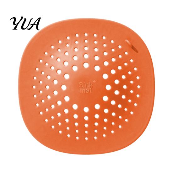 TPR Drain Filter Kitchen Sink Strainer Mat with Suction Cup, Food Residue & Hair Bathroom Catcher Floor Cover, Anti Clogging Mesh for Pad
