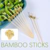 100/25Pcs Gold Pearl Cocktail Picks Food Fruit Picks Wedding Party Disposable Cake Dessert Cocktail Sticks Buffet Toothpick