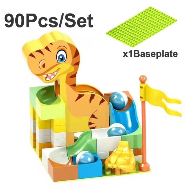 90-200PCS DIY Assembly Marble Race Run Big Block Construction Building Blocks Funnel Slide Bricks Educational Toys For