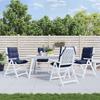 Low Back Chair Cushions 4 pcs Navy Blue Oxford Fabric
