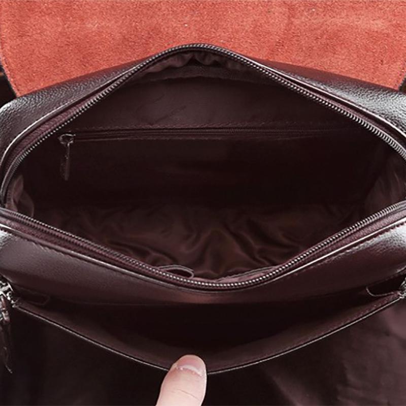 Messenger Shoulder Bag Men Leather Briefcase Casual Business Crossbody Handbag