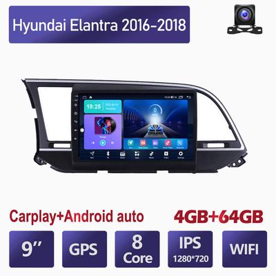 Беспроводное автомобильное радио Carplay для Hyundai Elantra 2016-2018 Android мультимедийный видеоплеер GPS-навигация WIFI 4 + 64 ГБ
