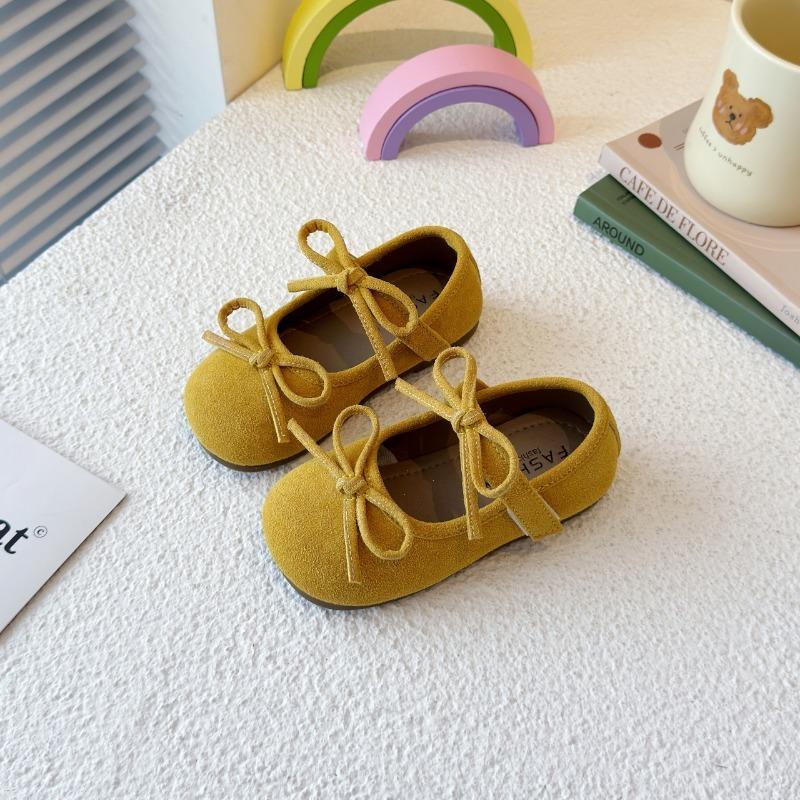 Детские мокасины с двойными бантами, туфли принцессы для девочек, однотонные конфетные цвета, с круглым носком, 2025 новинка, детская танцевальная обувь, обувь для выступлений, мягкая подошва