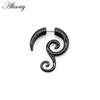 Alisouy Pair Black Acrylic Fake Cheater Twist Spiral Ear Taper Gauges Expanders Earring Tunnel Plugs Piercing Body Jewelry