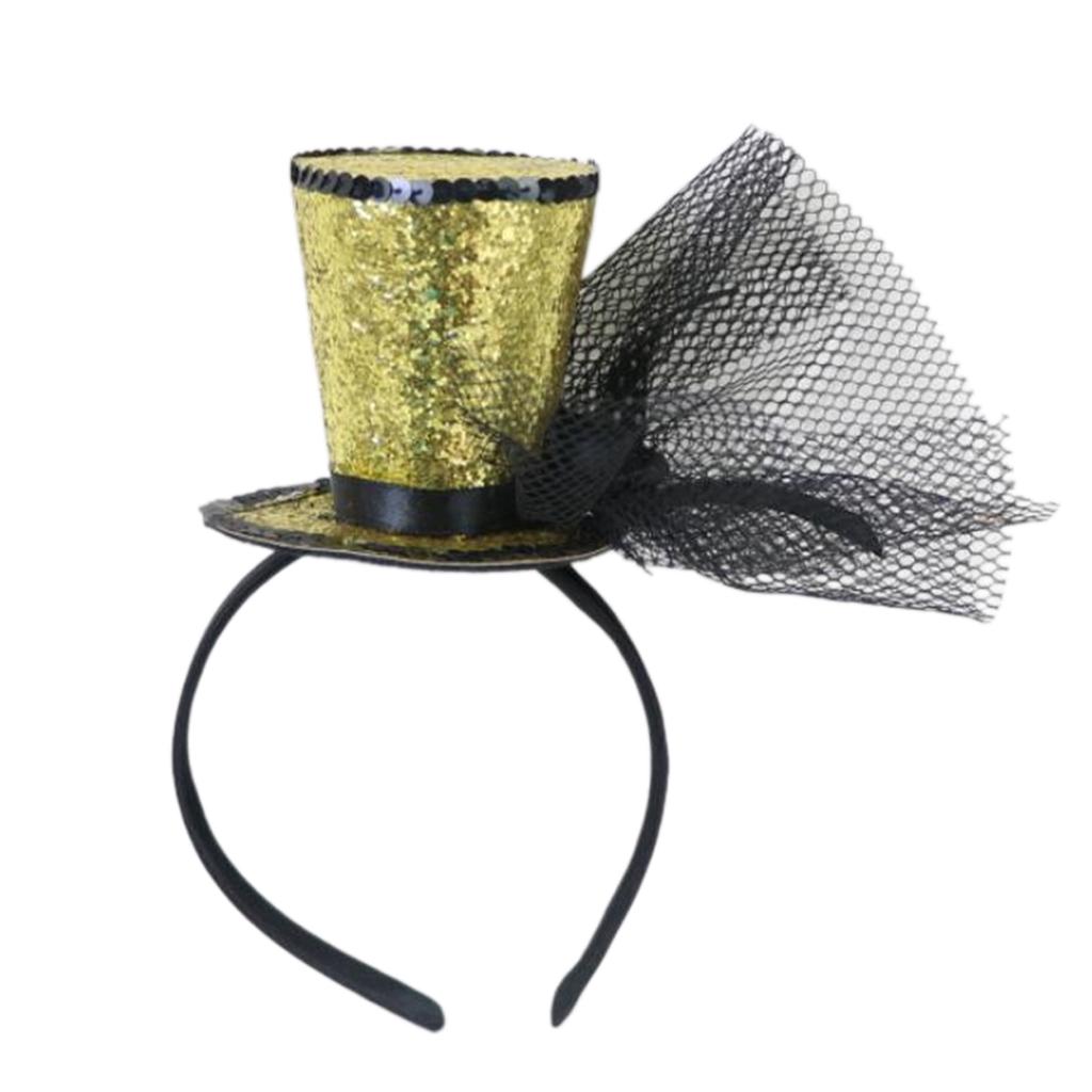 Kids Vintage Fascinator Top Hat Exquisite Glitter for Tea Party Children Costume Pillbox Hat Headwear for