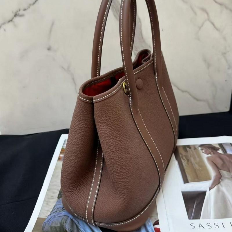 2026 New Genuine Leather Women's Bag Head Layer 30 Garden Velvet Suede Matte Lychee Pattern Handheld Shoulder