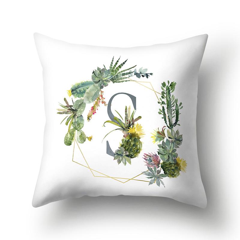 Полиэстеровая наволочка Дом Зеленый Суккулент Наволочка 26 Английских Букв Наволочка для Подушки Чехол для Подушки в Автомобиль