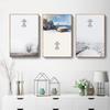 Скандинавский стиль, снежный город, пейзаж, холст, картины, постеры и принты, белый минимализм для гостиной, домашние декоративные фотографии