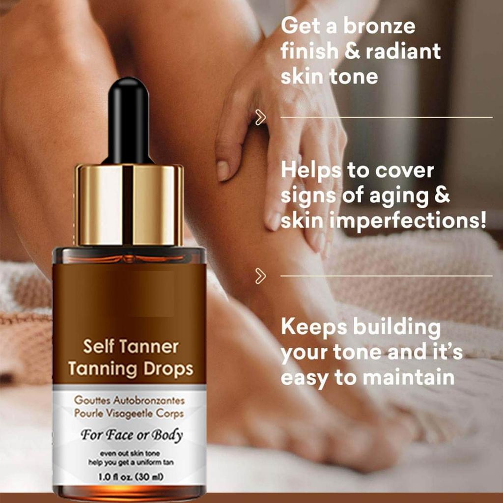 Self Tanning Drops Tanning Oil For Body Nourishing Sunless Bronzing Drops Natural Self Tanning For Women Men Teens Eolaks30ML