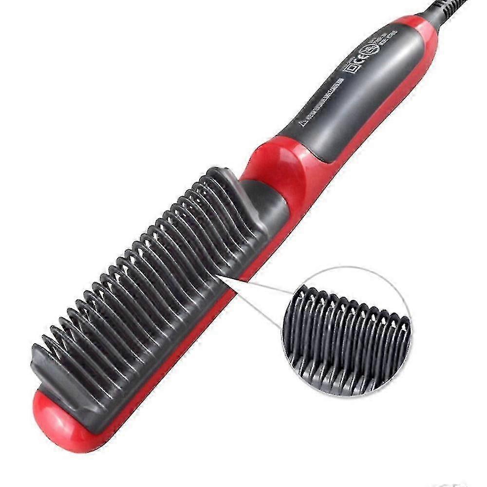 2025 Hair Tools Fast Heating Beard Straightening Mini Mens Hair Brush Electric Hot Comb less