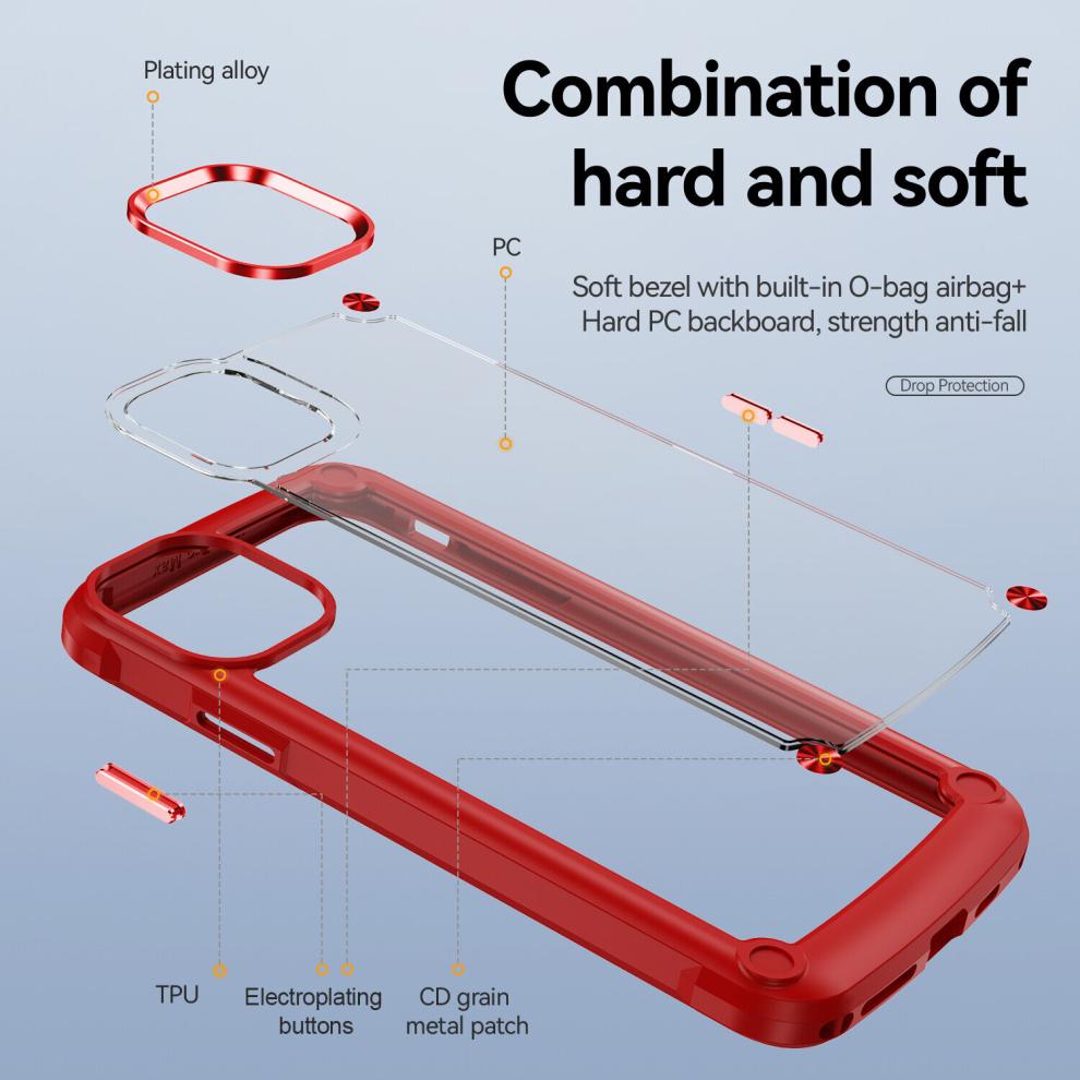 (Red) Simple Phone Case For Phone case with Wireless Charging
