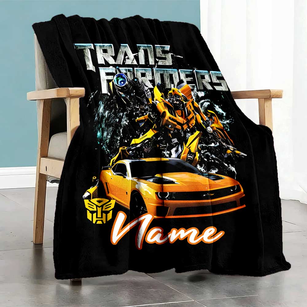 Transformers Fans (17) Personalized Name Blanket Cozy Customizable Blanket Ultra-Soft Versatile for Bed Home Decor Picnics Living Room