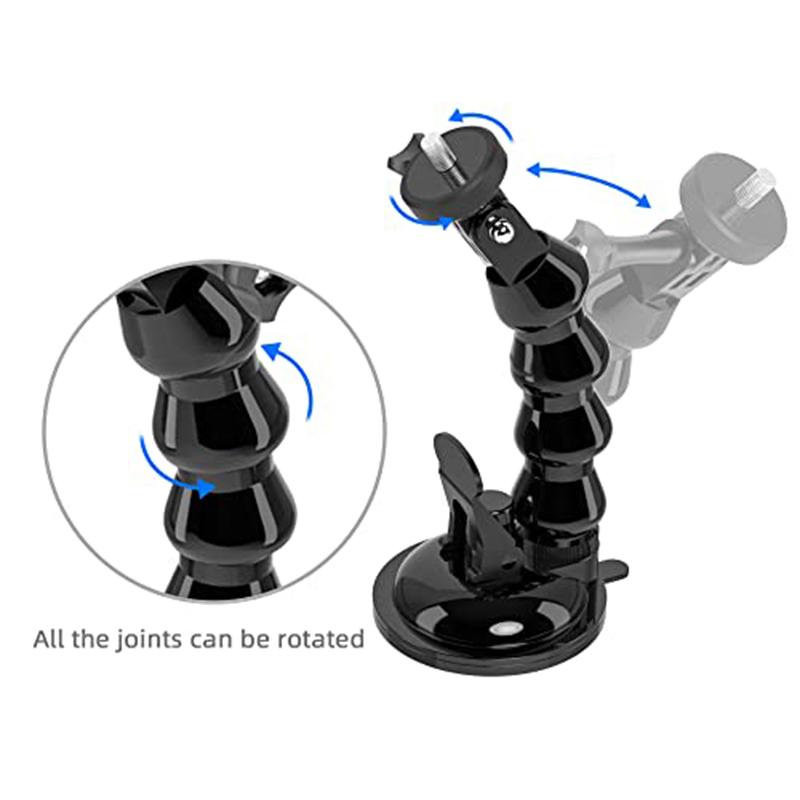 Camera Car Support Mount for Gopro Action Cam Recording Gooseneck Suction Cup Bracket Stand for Go Pro Vehicle Holder Stand
