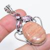 Natural Bloodstone, Kunzite 925 Sterling Silver Jewelry Pendant 2.25" z0A72