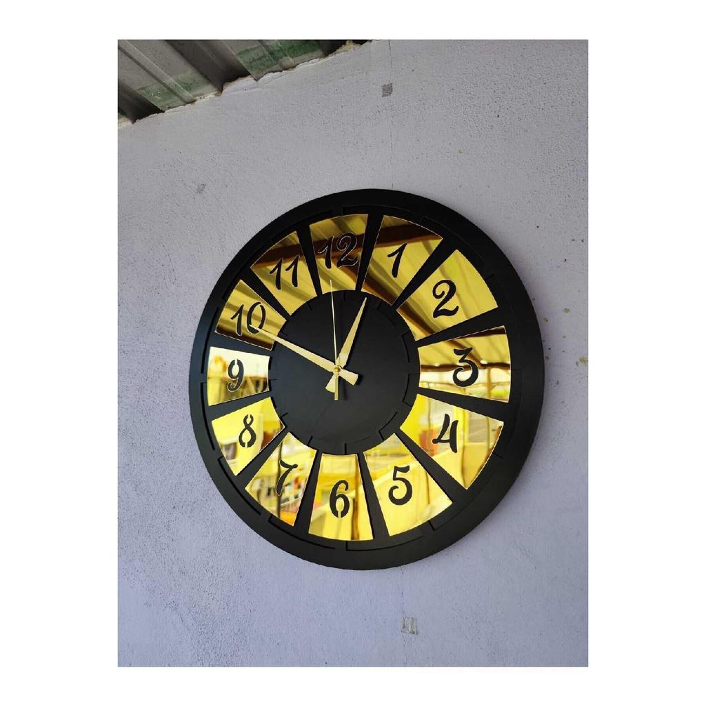 Черный цвет, серебряный подарок с номером, деревянные декоративные настенные часы с различным узором для дома, подарок, 50 см