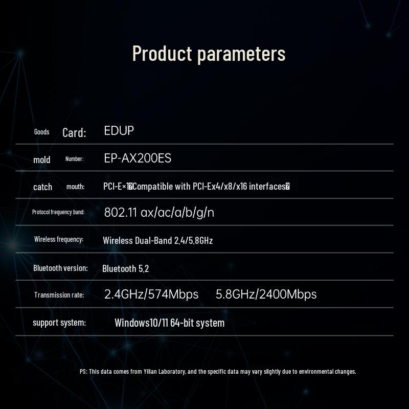 EDUP Dual-Band 3000Mbps PCIE Gaming Network Card with Bluetooth 5.2