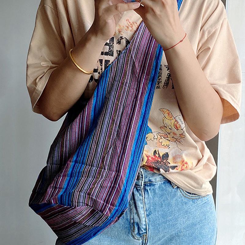 Контрастная цветная напечатанная богемная этническая сумка-тоут вместительной минималистской женской сумки через плечо