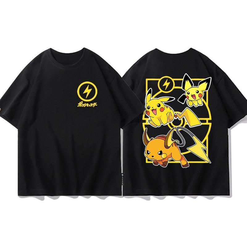 2026 Summer Pokemon Charizard Evolution Double Sided Print T-Shirt Oversized Couple & Family Tee for Travel & Sports