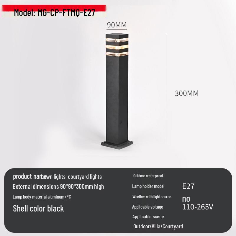 Водонепроницаемый садовый светильник из алюминия и стекла, европейский стандарт - Уличное минималистичное исполнение